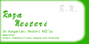 roza mesteri business card